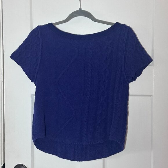 Free People Baby Cable Knit Tee Blue - Picture 6 of 12